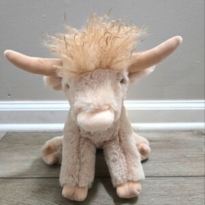 Douglas Laddie 10" Cream Scottish Highland Cow So Soft Plush Stuffed Animal EUC